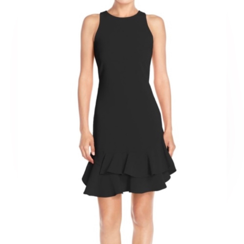 Black Ruffle bottom dress Chelsea28